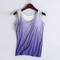 thumbnail image 5 of Kaemgyyd Women Built-In Bra Tank Tops Soft Cozy Sleeveless Casual Pajama Shirts Fashion Gradient Crew Neck Summer Tee, 5 of 7