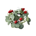 thumbnail image 2 of BAOPAI Artificial Wreath Heart Shaped with Eucalyptus Leaves and White Blooms for Valentine Day Wedding Home Party Decor, 2 of 6