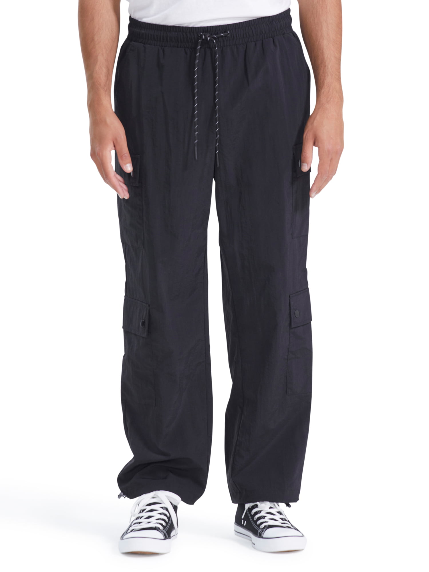 No Boundaries Men's & Big Men's Nylon Cinched Cargo Pants, Sizes XS-5XL 
