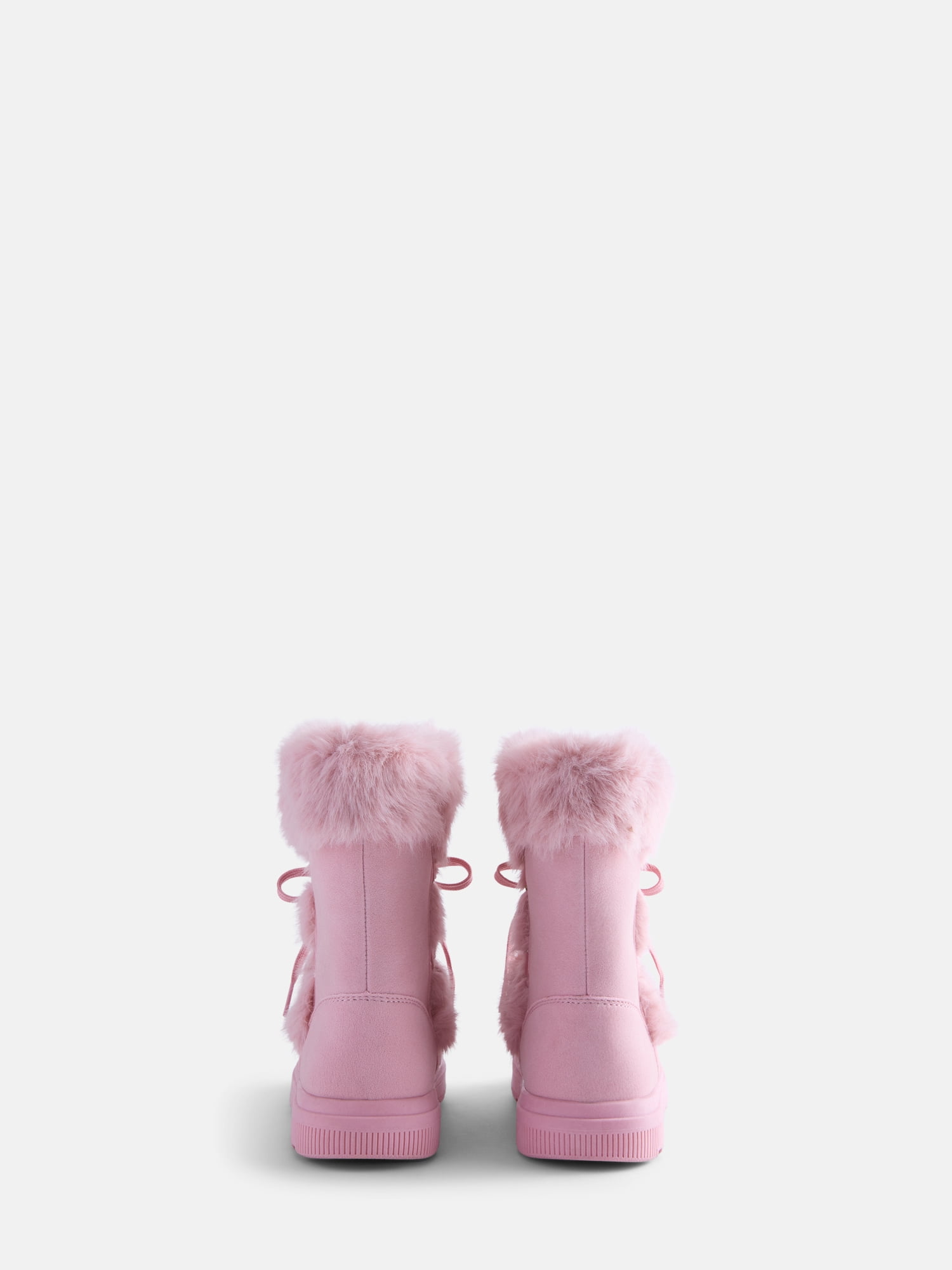 Ozark Trail Little and Big Girls' Faux Fur Trim Winter Boots