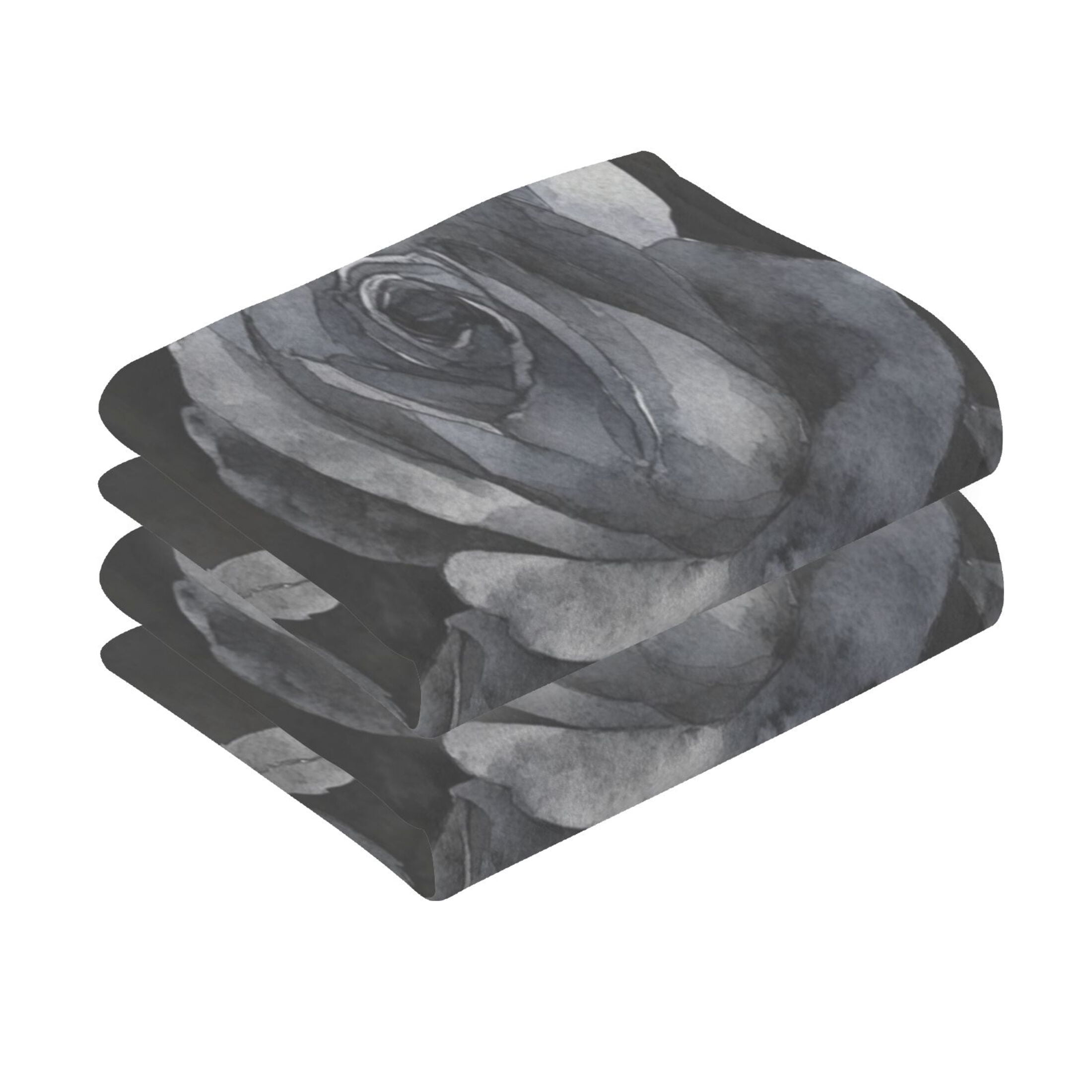Cotton Towel Two-Piece 16x28 Inch One Sizex2 Face Towel Set Towel Set Cotton Hand Bath Towel Bathroom Beach Black Roses Seamless