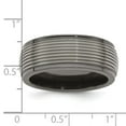 thumbnail image 7 of Edward Mirell Black Ti and Titanium Polished Grooved Step Edge 9mm Band, 7 of 7