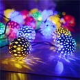 thumbnail image 5 of Suncoda Christmas Ornaments Christmas Ball Ornaments Christmas LED Moroccan Hollow Metal Ball LED String Lights Battery Powered For Wedding Home Party Decoration Christmas Ornaments Clearance, 5 of 5