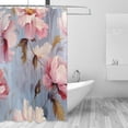 thumbnail image 2 of FREEAMG Pink Flower Shower Curtain for Bathroom, Decorative Bath Bathroom Accessories with 12 Pack Hooks for Home Hotels, 60 X 72 in, 2 of 6