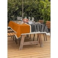 thumbnail image 2 of Outdoor Tablecloth with Umbrella Hole and Zipper, Orange Black Rectangle Table Cloth 52x70 Inch Waterproof Tablecloth, Farmhouse Striped Modern Abstract Art Picnic Table Cover for Patio Camping, 2 of 7