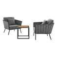 thumbnail image 2 of Modway Stance 3 Piece Outdoor Patio Aluminum Sectional Sofa Set in Gray Charcoal, 2 of 10