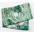 thumbnail image 2 of Phagun Bandeaux en Soie Pure Imprimée Papillons Verts & Léopard, Foulard Carrée d'Été, 2 of 6
