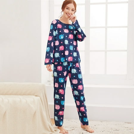 

Yilirongyumm Pink L Pajamas For Women Lntimate Comfortable Home Printed Pajama Eye Three Piece Set