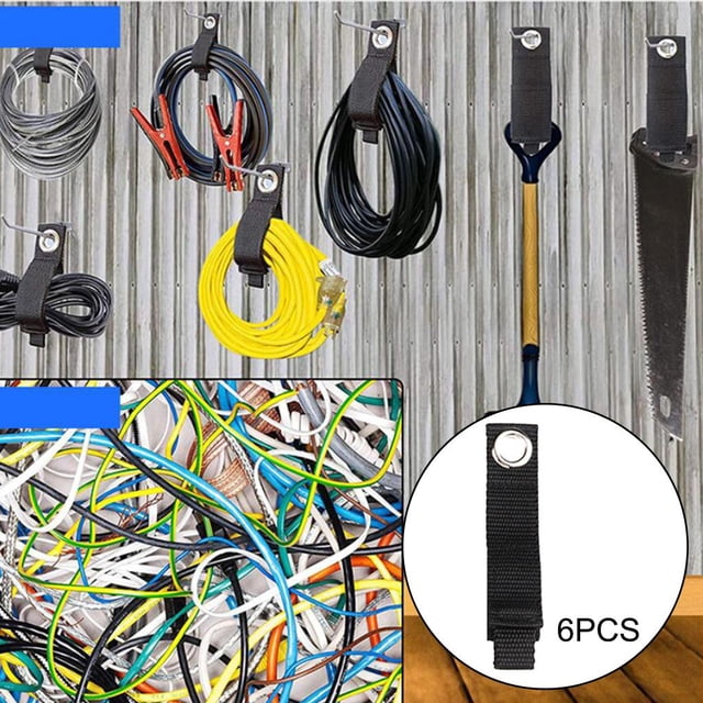Support de Rallonge, Sangles de Rangement Robustes (Tailles Assorties), Enveloppe de Rallonge pour Garage, Tuyaux, Corde, RV, Bateau, Outils