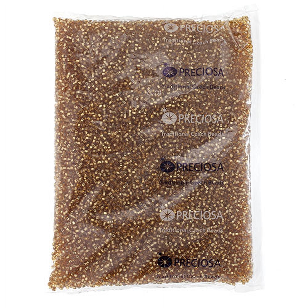John Bead 500g Czech Glass 8/0 Seed Beads Silver Lined Gold Bead