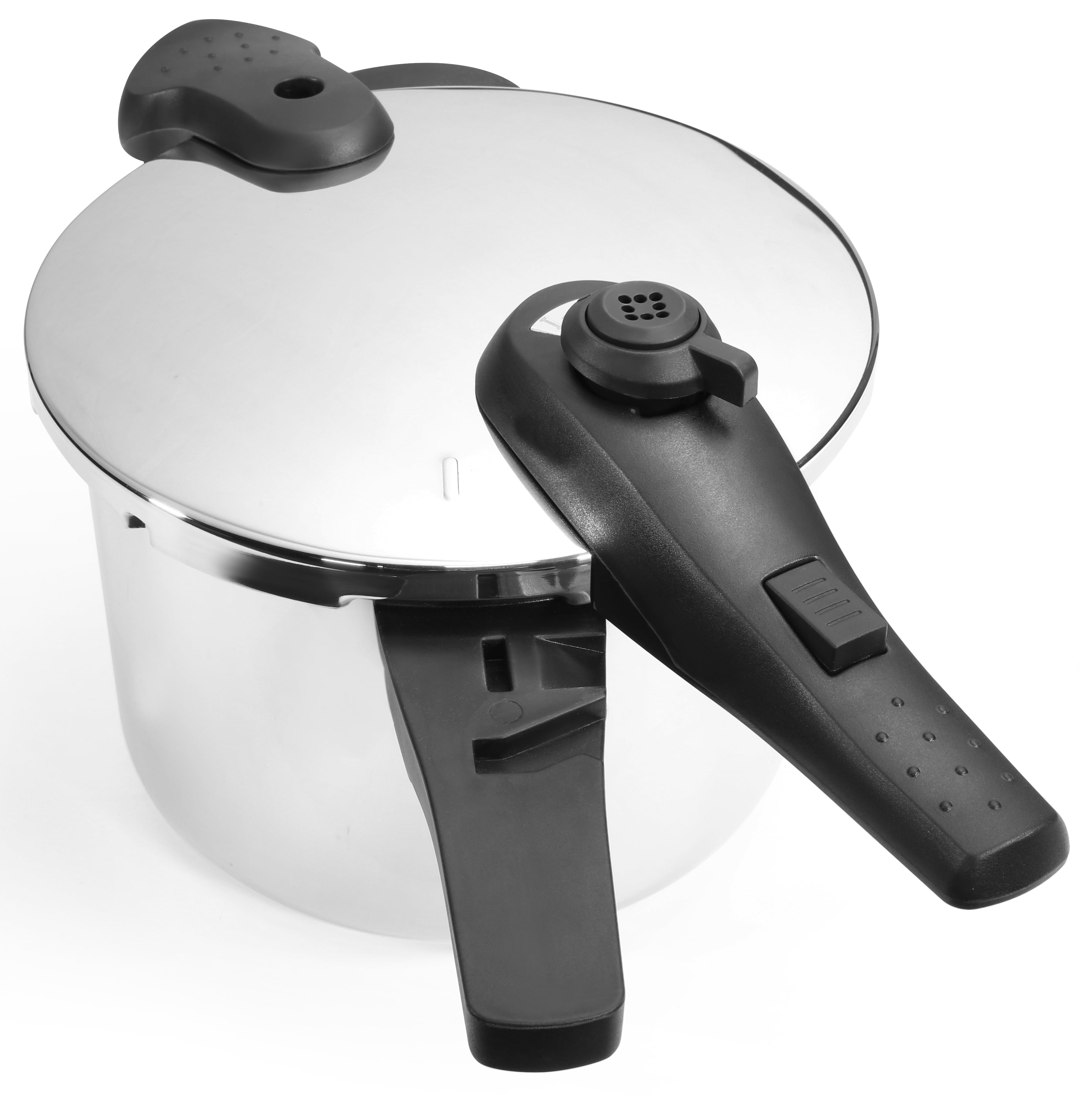 Barton 6-Quart Stainless Steel Pressure Cooker Stove Induction Compatible Cookware Dishwasher Safe 15-PSI Include Recipe Book