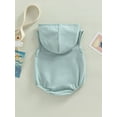 thumbnail image 4 of hirigin Infant Baby Summer Romper, Sleeveless Contrast/Solid Color One-Piece Hooded Bodysuit, 4 of 8