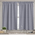 thumbnail image 2 of Ambesonne Navy Valance & Curtain, Wavy Stripes Dark Blue, 55"x45", Dark Blue and White, 2 of 6