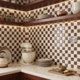 thumbnail image 3 of DEWOO 10 Sheet Thicker Peel and Stick Backsplash, Self-Adhesive Wall Tiles for Kitchen Bathroom, Vinyl Material, Easy to Install, 12"x12", Brown, 3 of 12