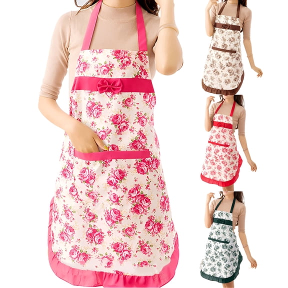TELOLY Kitchen Apron for Women with Pockets,Cute Funny Chef Aprons for Everyday Cooking,Baking,BBQ and Gardening