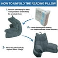 thumbnail image 2 of Reading Pillow for Bed with High Arm Rests ,Back Support Pillow for Sitting Up in Bed with Shredded Memory Foam for Reading, TV, Gaming or Relaxing on Floor（Charcoal Gray, Large）, 2 of 12