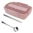 thumbnail image 3 of Lunch Box 4 Compartments Design 304 Stainless Steel Matching Tableware Portable Lunch Containers for School Office Pink, 3 of 5