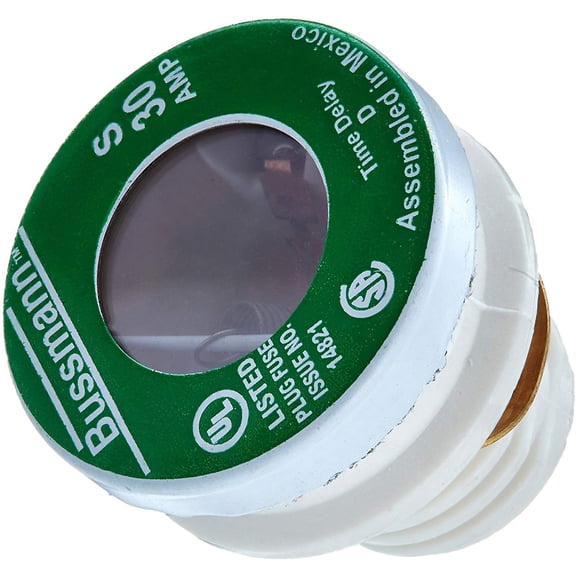 Bussmann Plug Fuse Type S Time-Delay Dual-Element - 30 Amp, 125V, 2-Pack