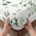 thumbnail image 3 of Cal.King Size Fitted Sheet Set - Sage Green Botanical 3 Piece Bedding Sets 16" Deep Pocket Fitted Sheet with 2 Pillowcases, Eucalyptus Sprigs Watercolor Brushed Microfiber Hotel Luxury Bed Sheets, 3 of 9