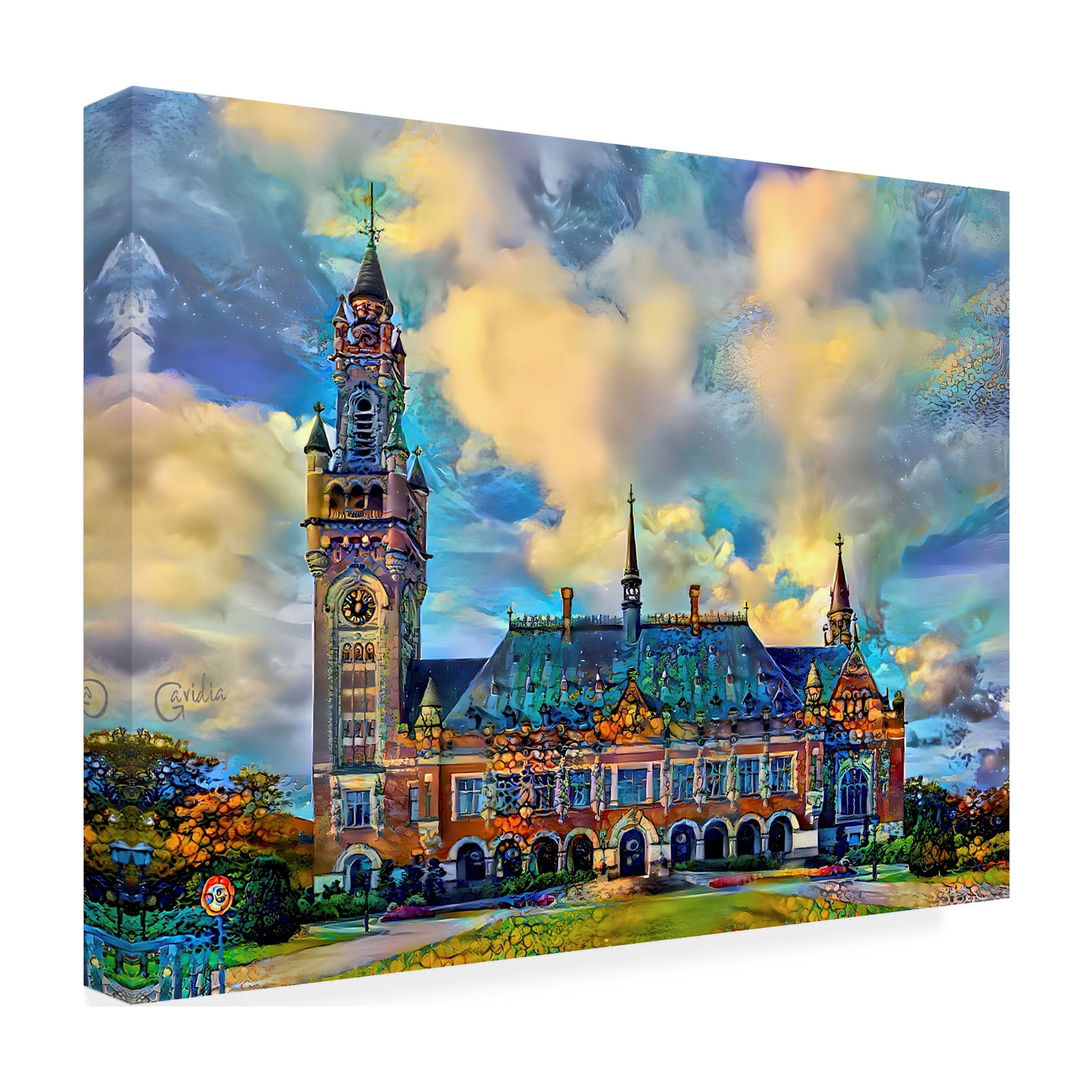 Canvas Wall Art - Pedro Gavidia 'The Hague Netherlands Peace Palace' Wall Art for Living Room, Bedroom, or Office Décor by Trademark Fine Art - 24 x 18 Inches