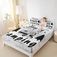 thumbnail image 4 of Manfei Camper Theme Twin Sheet Sets,Camping Adventure Twin Fitted Sheet,Cartoon Pine Flat Sheet For Children,Breathable Home Decor,3 Pieces, 4 of 7