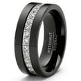thumbnail image 2 of Metal Masters Mens 1.35Ct Tungsten Black Wedding Band Eternity Ring Cubic Zirconia Comfort-Fit, 2 of 6