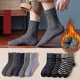 thumbnail image 5 of 5pair Winter Thick Socks Men Super Thicker Solid Sock Striped Merino Wool Rabbit Socks Against Cold Snow Russia Winter Warm Sock, 5 of 5