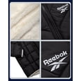 thumbnail image 3 of Chaqueta puffer reversible para niña Reebok con capucha de pelo sintético negra talla 7-8, 3 of 7