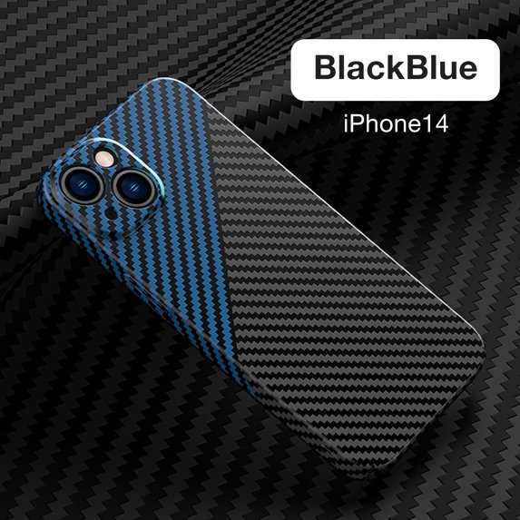 SaniMore for iPhone 14 6.1" 2022 Slim Case, Carbon Fiber Support Wireless Charging Shockproof Anti-drop Lens All-inclusive Heavy Duty Protective Anti-fingerprint Magnetic Case For iPhone 14, Blackblue