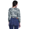 thumbnail image 3 of Moomaya Round Neck Crop Tops For Women Cotton Jersey Printed Blouses T Shirt, 3 of 5