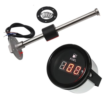 Digital Fuel Level Gauge 52MM Oil Tank Level Indicator Meter With 0-190 Ohm Fuel Level Sensor 150MM 200MM 250MM 300MM 350MM ,Easy to Install