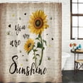 thumbnail image 3 of Yellow Sunflower Waterproof Fabric Shower Curtain,Summer Vintage Flower Bee Sunshine Waterproof Fabric Shower Curtain for Bathroom Curtains Bathtubs Hotel Shower Curtains with 12 Hooks Stall 48x72in, 3 of 8
