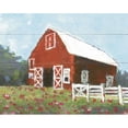 thumbnail image 3 of White Ladder 18x15 Black Modern Framed Museum Art Print Titled - Flower Field Barn, 3 of 5
