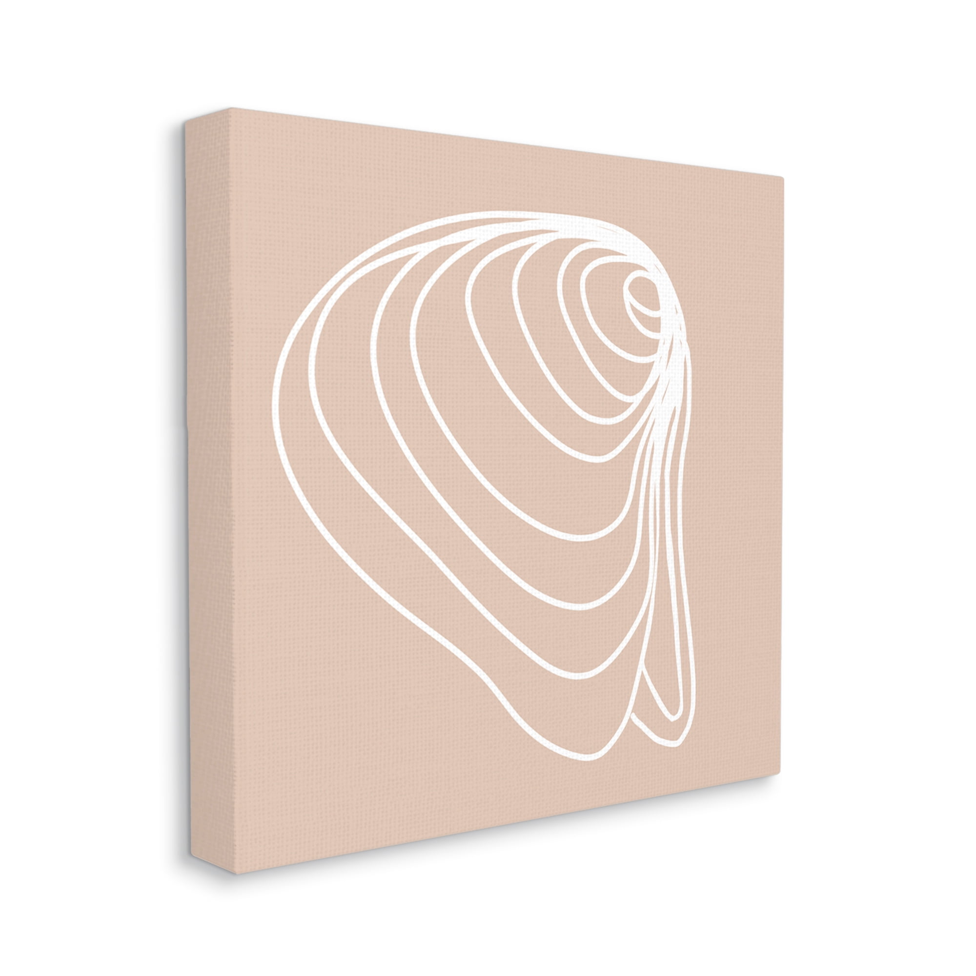 Stupell Industries Clam Shell Seashell Stripes Casual Line Doodle Graphic Art Gallery Wrapped Canvas Print Wall Art, Design by Daphne Polselli