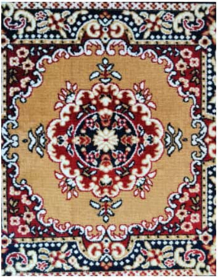 Polyester Fabric Beige Meditation Prayer Mat (Approx. 24 x 24 Inch) Multi-Purpose Meditation Mat/Rug, Religious Spiritual Items, Home Aasan/Yoga/Meditation