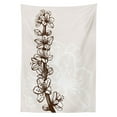 thumbnail image 3 of Ambesonne Almond Blossom Tablecloth Rectangular Table Cover, Hand Drawn Petals, 60"x90", Dark Brown Beige, 3 of 4