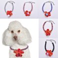 thumbnail image 1 of CBFFDC Pet Flower Bell Decor Necklace Luxury Rhinestone Pet Necklace Flower Bell Decor Adjustable Length Cat Puppy Accessories, 1 of 6