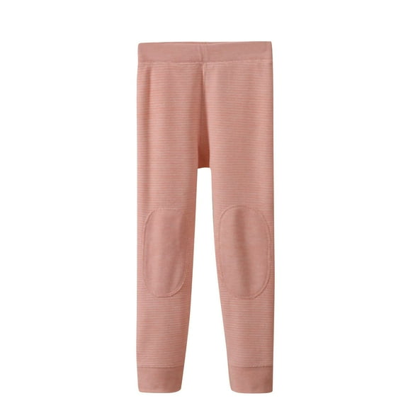 IFNWSV Leggings for Girls Solid Soft Blend Thermal Knee Pad Stretchy High Waist Pants for Winter Everyday Pink 11-12 Years