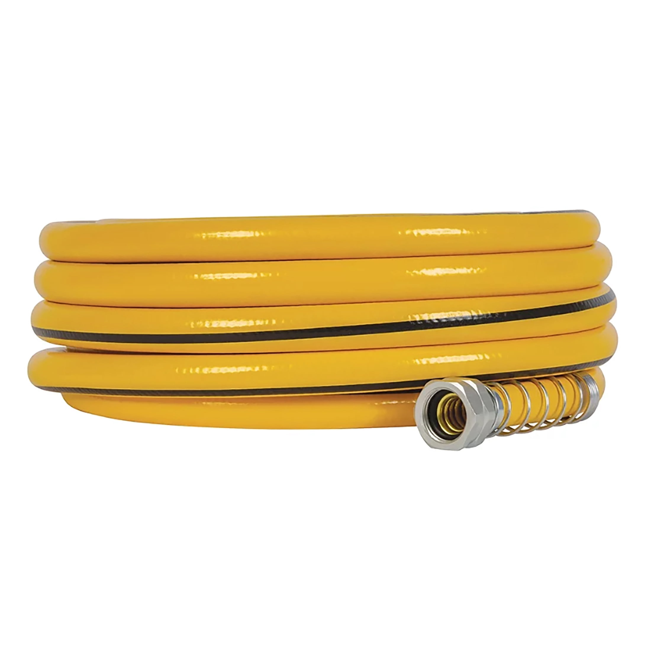 Gilmour Flexogen 50ft Heavy Duty Garden Hose, 5/8" All-Weather Water Hose with Crush-Resistant Aluminum Fittings, 500 PSI Burst Strength, Kink & Leak Resistant, Yellow
