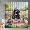 thumbnail image 2 of Happy Mother's Day Newfoundland with Sweets and Flowers at a Picnic Shower Curtain Newfie Dog Lover Gifts Waterproof Bathroom Bathtub Curtain - 13005, 2 of 5