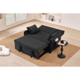 thumbnail image 4 of Leumius 3 in 1 Convertible Sleeper Sofa Bed, Modern Convertible Sofa Bed with 5-Position Adjustable Backrest,Velvet Pull Out Couch with Pull Out Bed for Living Room Furniture,Black, 4 of 23