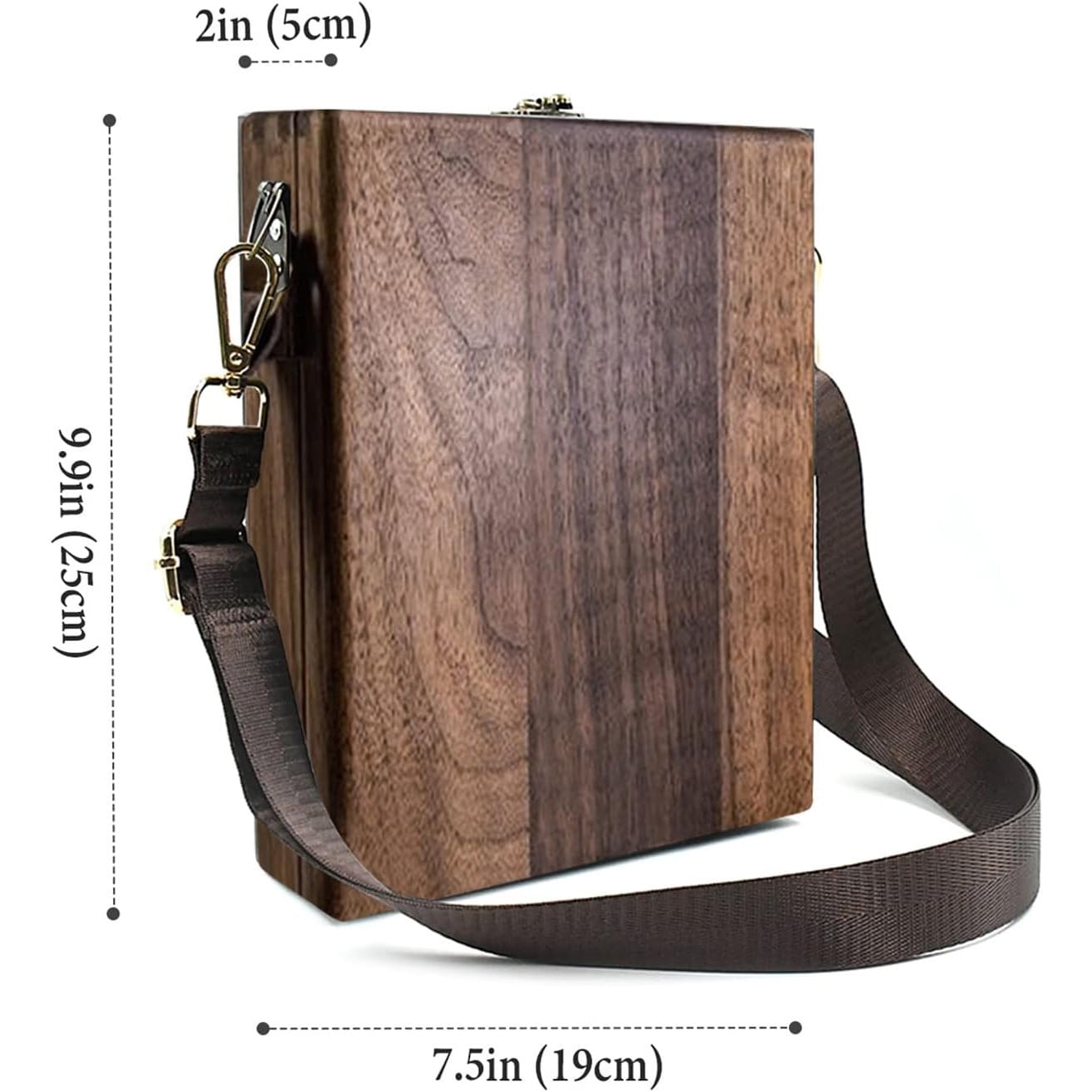 Handmade Wooden Writers Messenger Box Bag, Retro Crossbody Sketch Tool Organizer with Adjustable Strap, Portable Artist Storage Case for Brushes, Pens & Outdoor Painting