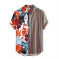thumbnail image 1 of Mode Masculine Casual Hawaïen Patchwork Revers à une Poitrine Chemise Tendance, 1 of 4