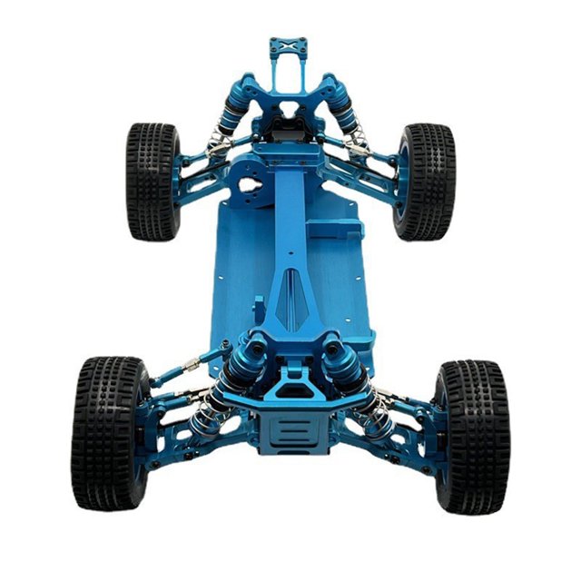 1/12 RC Car Metal Modified Frame Upgrade Shock Absorbers Assemble Automobile Set Attachment Replacement for WLtoys 124017 124019 Blue