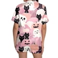 thumbnail image 4 of FASHOFT Halloween Pajama Sets for Women 2 Piece Cute Ghost Pumpkin Printing Button Up Pjs Short Sleeve Sleepwear Notch Collar Bride Soft Comfy Pj Lounge Sets Light Pink M, 4 of 8