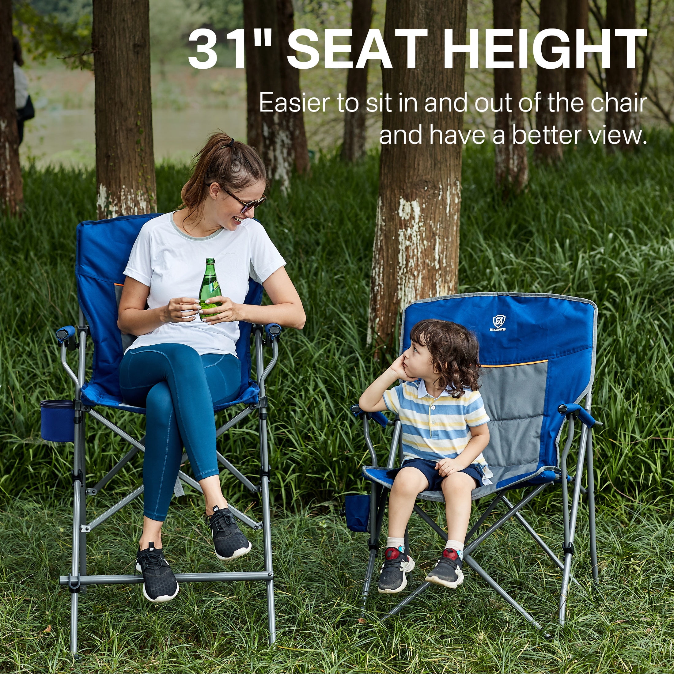 Camping Chair EVER ADVANCED Tall Folding Director's Chair 31
