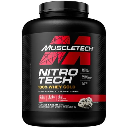 UPC 631656710489 product image for Nitro Tech  100% Whey Gold  Cookies and Cream  5 lbs (2.27 kg)  MuscleTech | upcitemdb.com