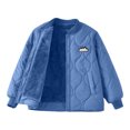 thumbnail image 7 of Spazoro Boys Quilted Bomber Jacket with Fleece Lined, Baseball Collar Long Sleeve Snap Closure Warm Winter Outerwear Coat Blue Size 9-10, 7 of 7