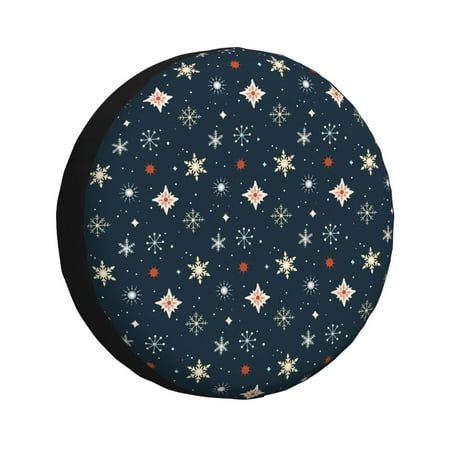 Zeuib Christmas Snowflakes1 Tire Cover Wheel Cover Spare Tire Cover Anti-UV Waterproof spare tire cover for Trailers RV Truck and Camper-16 inch