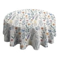 thumbnail image 4 of Pioneer Flower Floral Print Pattern Round Tablecloth 60"x60",Wrinkle Wipeable Table Cloth for Kitchen Dining Room Picnic Patio Party, 4 of 6